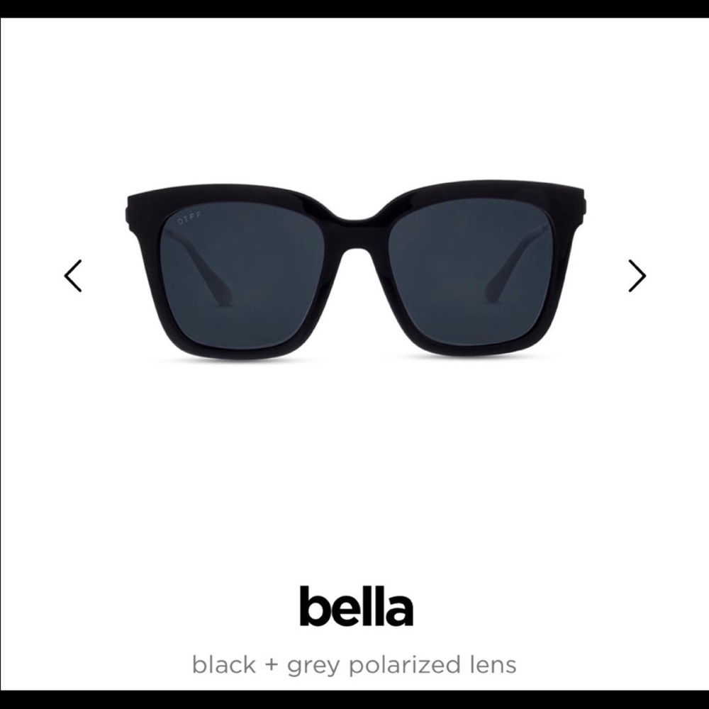 Diff Eyewear Bella Matte Black Sunglasses NEW